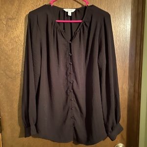 Nine West button down top . Black